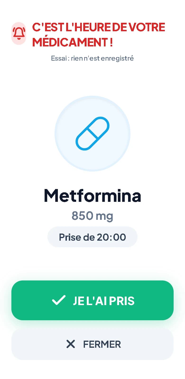 Médicaments avec rappels