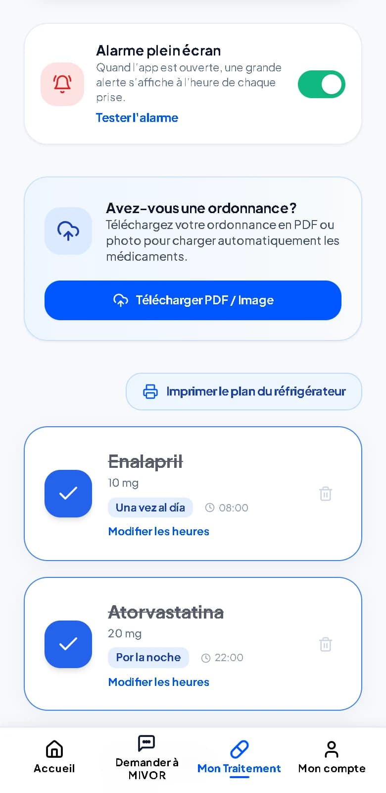 Médicaments avec rappels